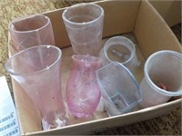 Pink & Clear Glass Vases