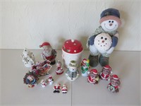 Assorted Christmas Decor &  Santa Cookie Jar
