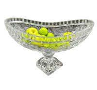 Vtg Lead Crystal Fruit Bowl