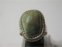 Southwest SS Turquoise Ring - Hallmarked