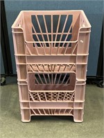 2 Plastic Stackable Crates 18"x16”x14.5”