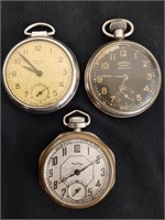 Vintage made in U.S.A. Pocket Watches - 3 Watches