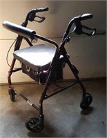 Wheeled walker chair with hand brakes