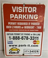 Metal parking sign 18 x 24 inches