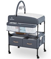Portable Baby Changing Table with 2 Storage Basket