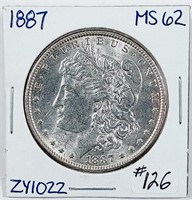1887  Morgan Dollar   MS-62