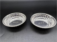 Two Sterling Silver Butter Pats w Monograms