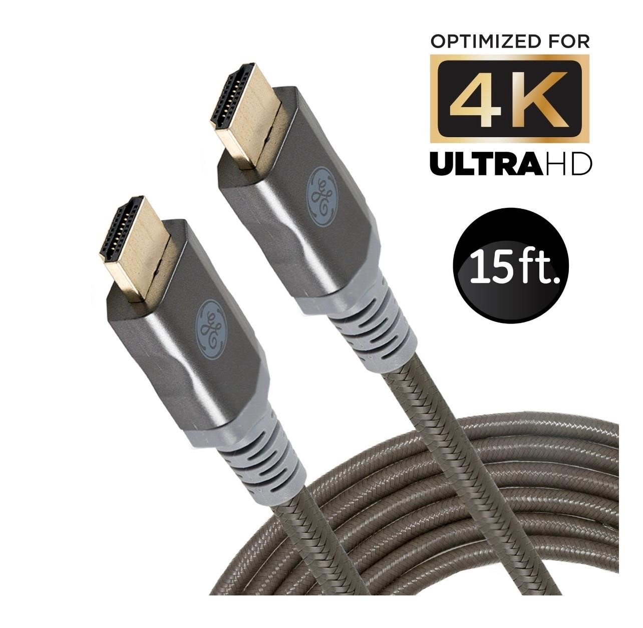 GE 15ft HDMI 2.0 Cable with Built-in Ethernet