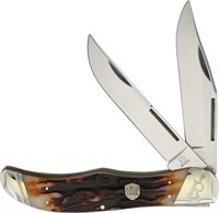 Rough Ryder RR1804 Folding Hunter Brown Stag Knife
