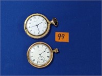2 Gold filled pocket watches NOTE NO CRYSTALS