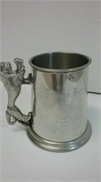 Fine Pewter Tankard Lion Handle Inscribed On 1