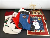 Four Christmas Stockings, All About 20" Long x