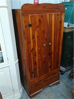 Cedar Wardrobe, 2 doors measures 28"w 62"h 20"d