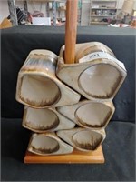 (6) Glazed Pottery Stacking Coffee Mugs
