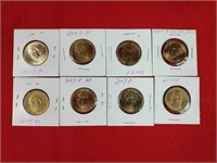 Eight Presidential Dollar Coins