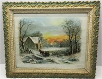 Antique Queen Ann Cottage Print 21.5"x25.5"