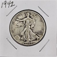 1942 Walking Liberty U.S. Silver Half Dollar