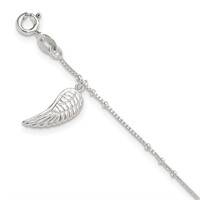 Sterling Silver- Wing Dangle Ankle Bracelet