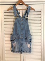 TINSELTOWN DENIM SHORTS OVERALLS LARGE