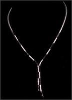 Black and white diamond set 18ct gold necklace