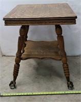 Antique Oak Claw Foot Table 24"w x 29"t