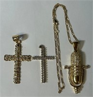 11 - GOLD PLATED PENDANTS & CHAIN (B129)