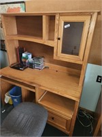 Vintage Wood Office Desk & Chair