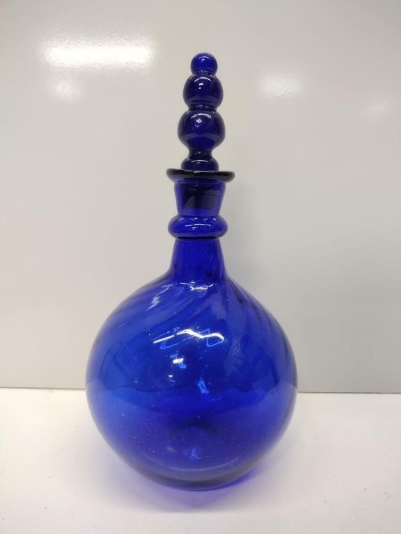 Cobalt Blue Glass Decanter