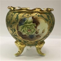Hand Painted Nippon Porcelain Footed Bowl