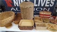 wicker baskets hamper and purse