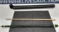 Mucci Green Pool Cue w/ Case