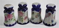 4 Pc Vintage Porcelain Salt & Pepper Shakers