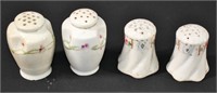 4 Pc Vintage Porcelain Salt & Pepper Shakers