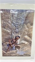Indian Tracker print from water color picture