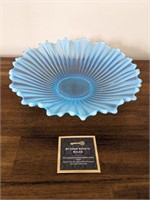 MCM Fostoria Heirloom Blue Glass Dish