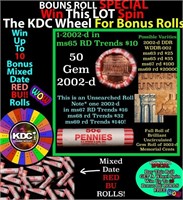 1-10 FREE BU RED Penny rolls with win of this 2002