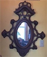 Antique Victorian Walnut Hanging Mirror