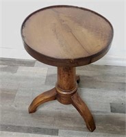 Antique round wood occasional table