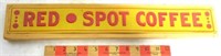 Red Spot Coffee Tin Sign on Board