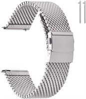 Stainless Steel Thick Mesh Watch Bands for Mens,