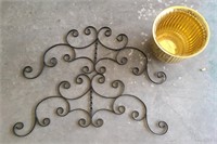 Metal Wall Art and Gold Planter