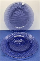 Art Glass Platters 2 PCs Purple