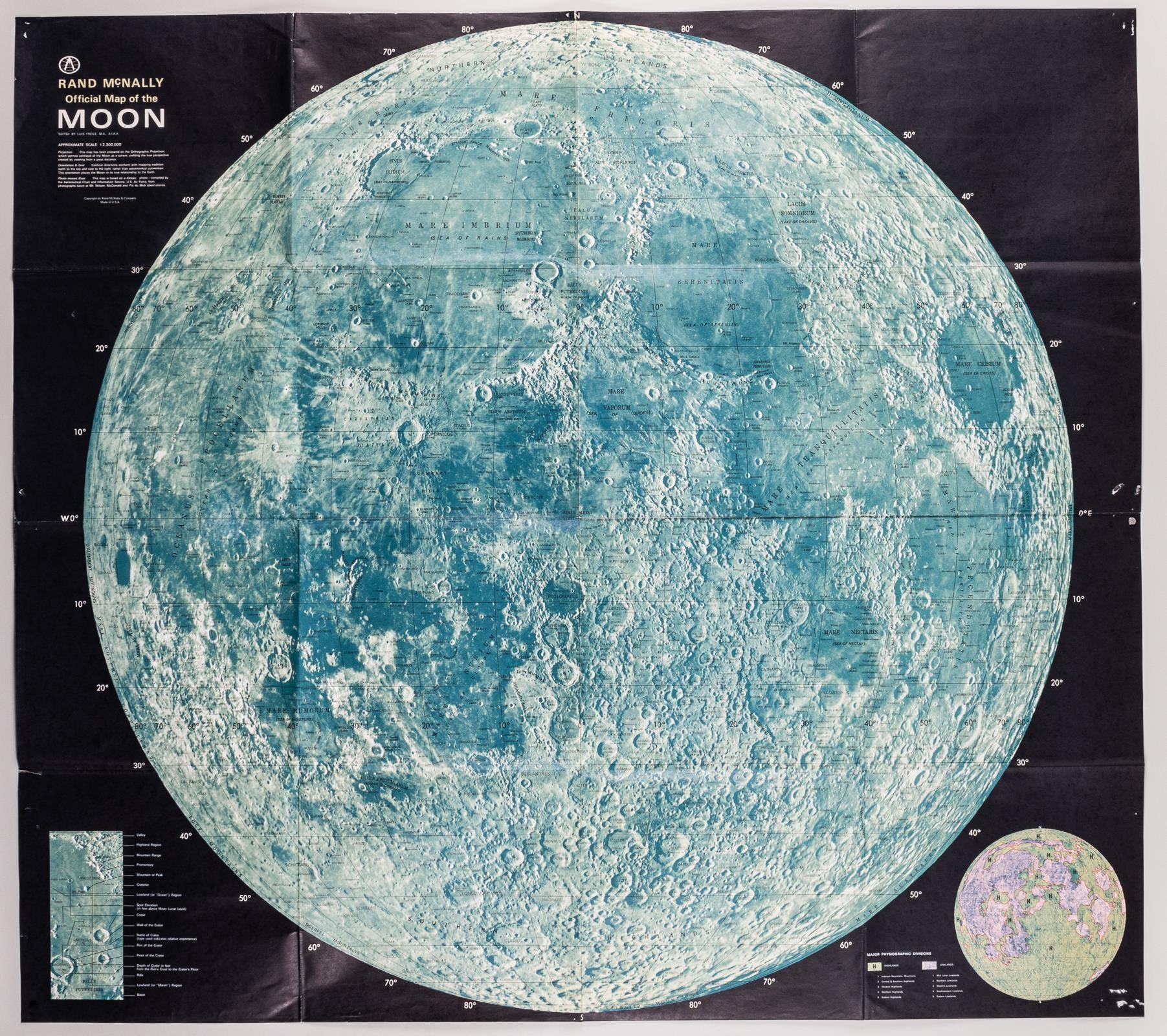OFFICIAL MAP OF THE MOON 1969