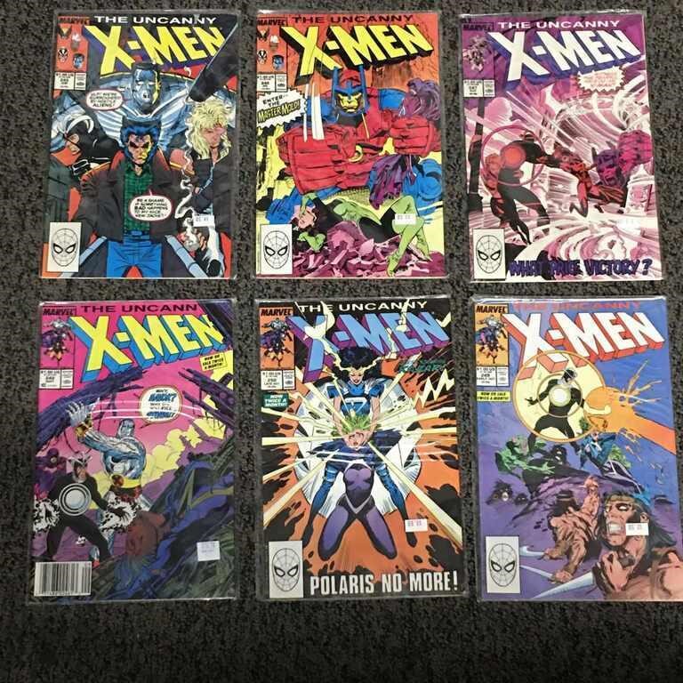 Group Of 6 Vintage Marvel Comic Books, X- Men