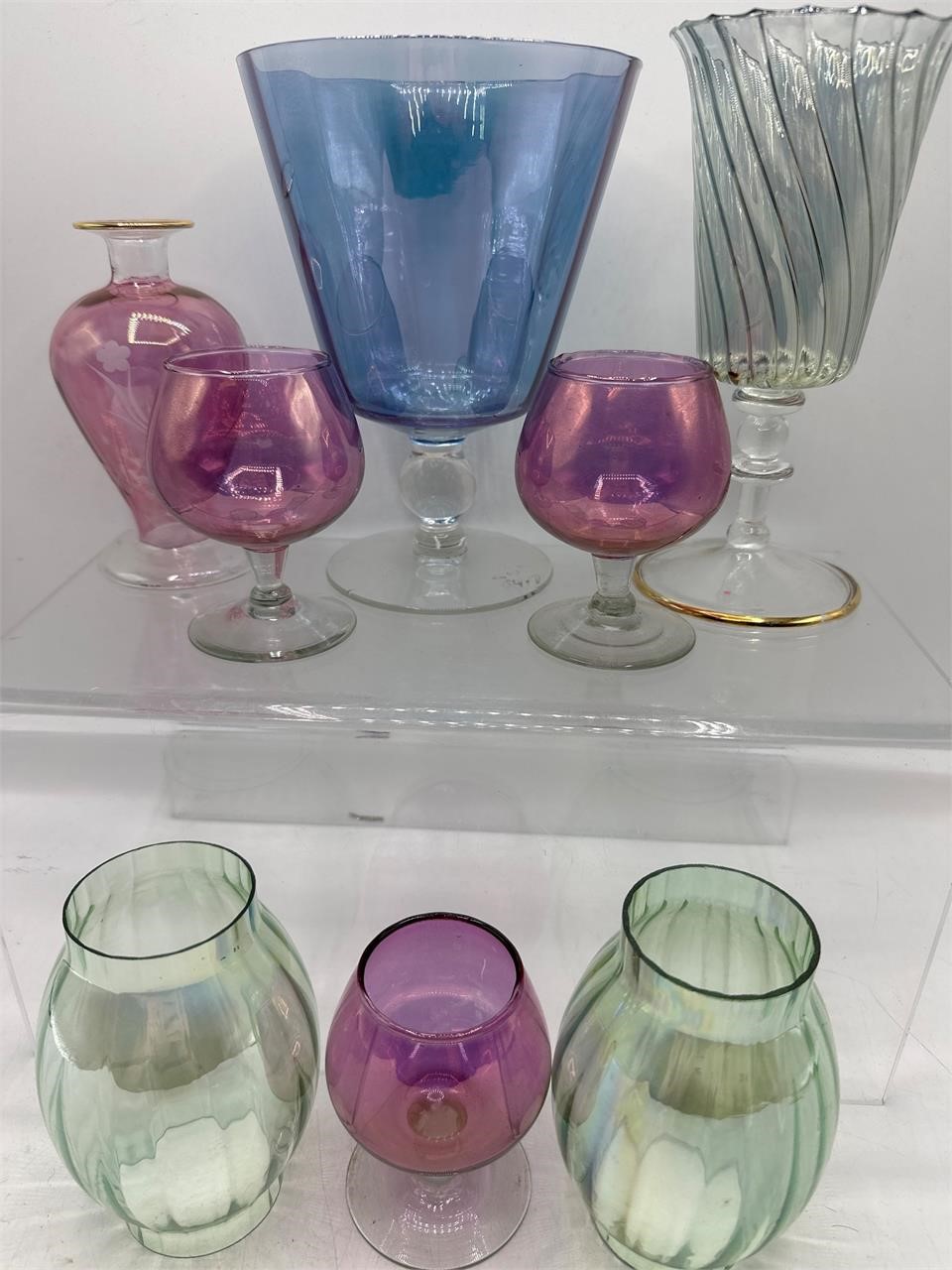 Iridescent snifter cordials & more