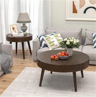 $210 Cosiest 2 piece honeycomb coffee end table