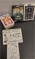 Fallout, Uh Oh 50 and Bicycle playing cards.