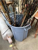 Trashcan with Fishing Rods