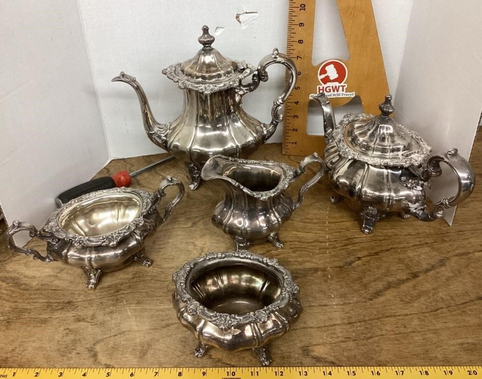 Gorham silverplate tea and coffee service