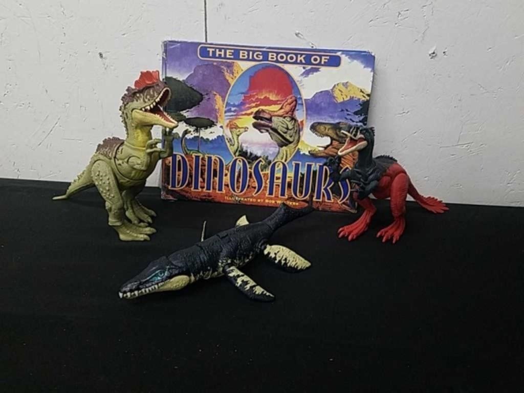 Big book of dinosaurs and three noisy toys